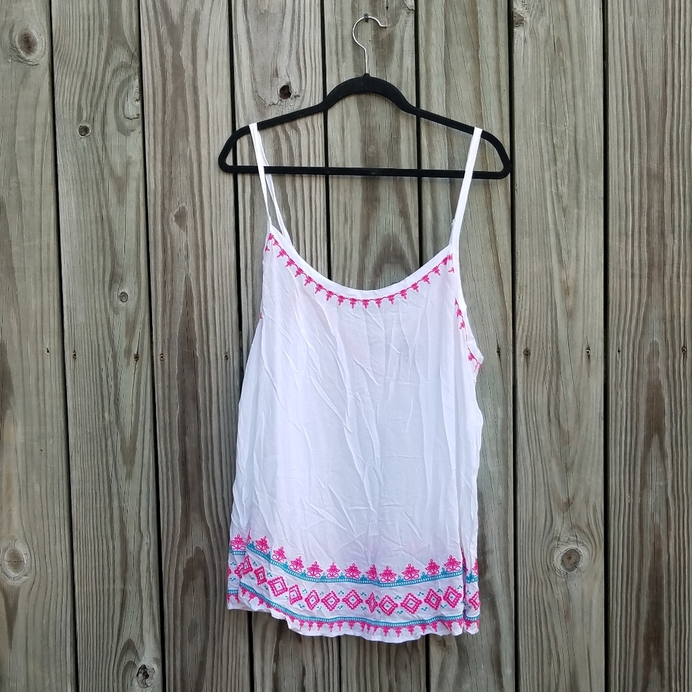 Torrid Embroidered Camisole Strappy Lace Up Top